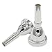 Standard Tuba Mouthpiece Bass Horn with Box and Microfiber Cleaning Cloth, Silver Plated