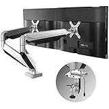 Loctek D7D Dual Monitor Mount LCD Arm for 10''-27'' Computer Screen Heavy Duty Swivel Desk Mounts Height Adjustable Gas spring