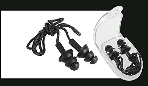 Reusable Ear Plugs Set of 2 Individually Packaged Earplugs Pairs 100% Silicon Ear Plugs w Cable Fit Your Ears Perfectly Hearing Protection for Sleeping Snoring Shooting,Black