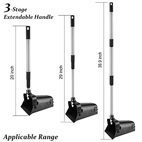 SKYFIELD Pooper Scooper Swivel Bin & Rake Kit, Extendable Metal Dog
