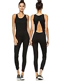 Mind Code Women's Active Yoga Wear Sleeveless Unitard Jumpsuit Bodysuit (Small, AP25)