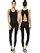 Mind Code Women's Active Yoga Wear Sleeveless Unitard Jumpsuit Bodysuit (Small, AP25)