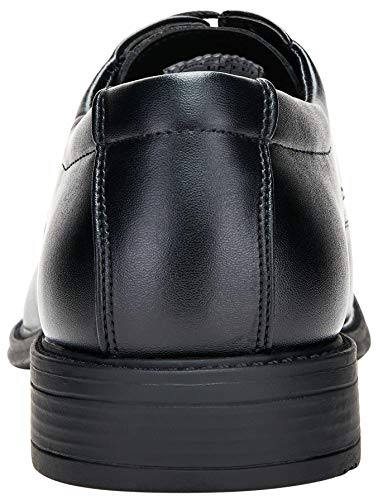 VEPOSE Men's Dress Shoes Formal Square Toe Lace up Oxfords(10.5,Black-4) - Thumbnail 4