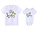 Toddler Girls Big Sister T Shirt Matching Little Brother Baby Bodysuits White (0-6M, Little brother)