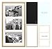 Golden State Art, 4x6 Aluminum Collage Frame, Displays 6x4 Pictures With 3 Openings Mat or One 7x14 Photo, Real Glass, Portrait/Landscape Wall Display, Gold, 1 Pack