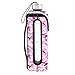 32 Oz Glass Water Bottle With Insulated Carry Sleeve Reusable Time Marked Eco Friendly BPA Free Drink More Water Comes With 2 Stainless Steel Lids - Hydrate Maxx (Pink Camo)