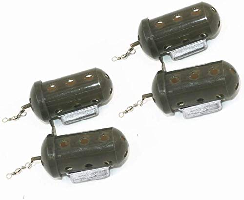 Carp Fishing Maggot Bait Feeder: 4pcs Coarse Carp Fishing Bait Cage Inline Method Feeders 20g 30g 40g