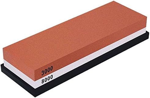 ShinMor Sharpening Stone 3000/8000 Grit Combination Waterstone Knife Sharpener Whetstone Rubber Stone Holder Included
