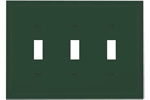 CORENEST Decorative Light Switch Cover Plate Dark Green 3 Gang Wall Plates for Electrical Outlets Triple Toggle Switch Plate 