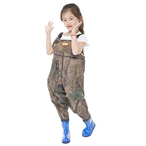 N / A Waders De Pêche Enfants Salopette De Chasse Pantalon De Wading Avec Bottes Imperméables Cuissardes De Pêche Pour Garçons Et Filles