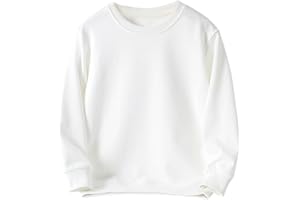 KISBINI Little Boys Crewneck Sweatshirt Long Sleeve Solid Tops for Kids