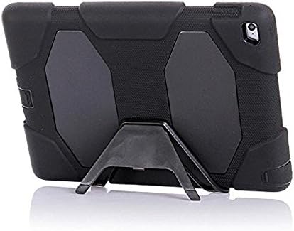 iPad Air 2 Case, Thinkle ONE [Shockproof] Silicone Kids Proof Full Body Protective Cover With Kickstand and Screen Protector for Apple iPad Air 2 (6th Generation) (Black)