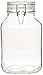 Bormioli Rocco Fido Wide Mouth Glass Jar with Airtight Gasket Clamp Lid for Canning and Food Storage, Clear Top, 101.5 oz.
