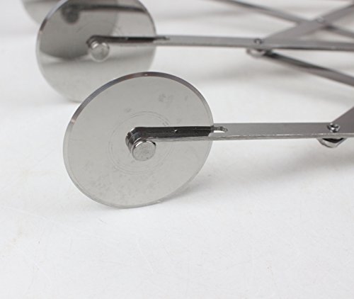 Funtress Stainless Steel Pizza Brownies Cookies Cake Pastry Cutter Multi-Round Knife Professional Bakes Cutting Tool Dough Divider with Sharp Blade 3 Round - Thumbnail 3