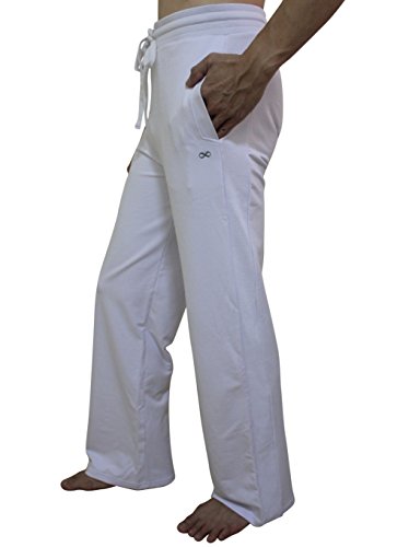YogaAddict Men's Yoga Long Pants, White - Size S