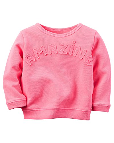 Carter's Girls "Amazing" French Terry Pullover, Pink, 6m