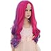 Mersi Pink Purple Wigs for Women Costume Long Hair Wigs for Halloween Party with Wig Cap S059