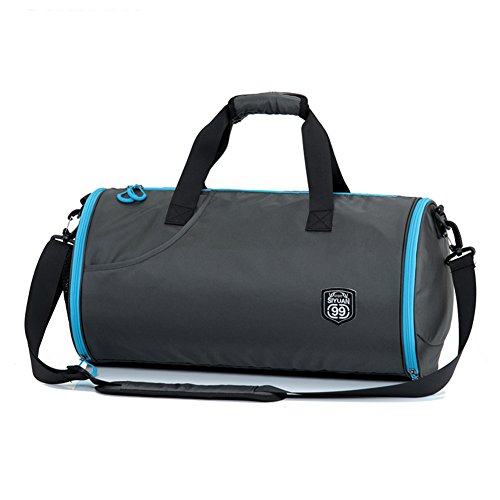 SIYUAN Athletic Duffel Bag, Teenager Student Basketball Gym Bag Sports Duffel Bag with Shoes Compartment,Gray,Large