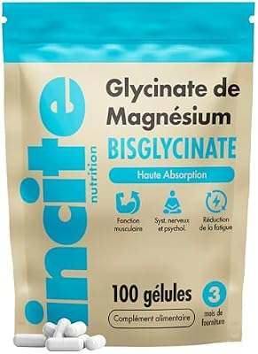 Magnesium bisglycinate – 500mg – Qualité Premium – Naturelle Haute Concentration 100 Capsules Véganes (Approvisionnement de 3 Mois) - Magnesium glycinate - Avec la Plus Haute Biodisponibilité
