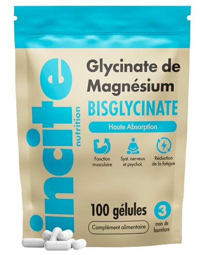 Magnesium bisglycinate – 500mg – Qualité Premium – Naturelle Haute Concentration 100 Capsules Véganes (Approvisionnement de 3 Mois) - Magnesium glycinate - Avec la Plus Haute Biodisponibilité