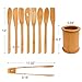 Wooden Spoons Cooking Utensils Set - 9 Pieces Bamboo Spatulas Toast Tongs and 1 Holder, Heat Resistant for Non Stick Cookware