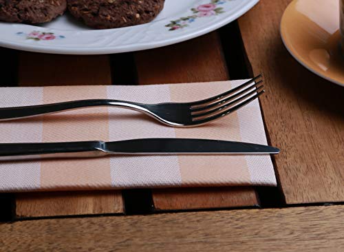 Gingham Napkin | Orange Checks - Disposable Linen-Feel Guest Towels Rustic Cottage Styling Perfect for Everyday Use, Lunchboxes, for Kitchen, Parties, Dinners or Events Set of 50, 16x16 inches.