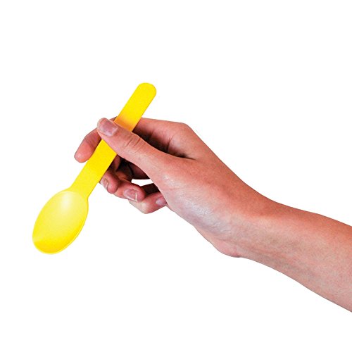 Yellow Heavy Duty Plastic Spoons - Frozen Yogurt Ice Cream Spoons - Frozen Dessert Supplies - Fast Shipping & Variety of Colors - 100 Count - Thumbnail 2