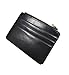 Vlike Mini Slim Credit Card Case Wallet with ID Window and Zipper Thin Holder Purse for Minimalist (Black)