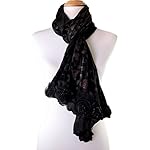[Handmade in USA] Beautiful Bohemian Floral Vintage Inspired Burnout Long Scarf Shawl Wrap