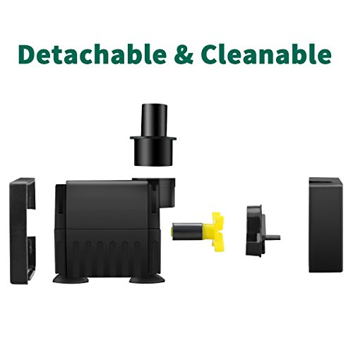 Ideashop Submersible Pump, Water Pump, Water Fountain Pump 90 GPH(350L/H, 4W) Portable Water Pump Mini Water Pump for Pond, Statuary, Aquarium, Fish Tank Fountain with 5.9ft(1.8m) Power Cord (Black)