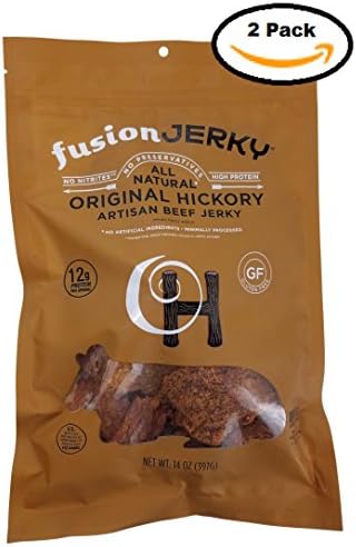 Fusion Jerky All Natural Original Hickory Artisan Beef Jerky (14 OZ) (2 Bags)