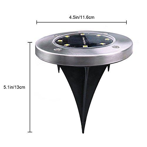 Solar Ground Lights,Garden Pathway Outdoor In-Ground Lights,Landscape Lighting Decor Lawn Light,for Driveway Pathway Walkway In Ground Underground Buried Light,Upgraded With 8 LED (4 pack) (white) - Thumbnail 2
