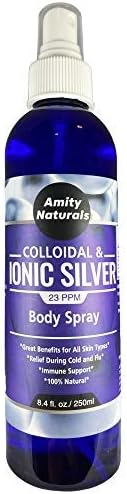 Silver Spray - Ionic and Colloidal Silver Mist Spray - Boost Immune System Improves Skin Health - Aids Wound Care & Recovery - Cleans air from irritants - All Natural Safe for Kids- 8fl oz 23 ppm