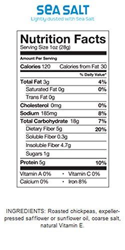 The Good Bean Chickpea Snacks, Sea Salt, Gluten and Nut Free, 6 Ounce