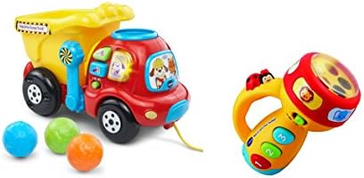 VTech Drop and Go Dump Truck &amp; Spin and Learn Color Flashlight Toy for Kids, 2 Pack