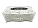 Victorian Decor Facial Tissue Box Holder Cover Bathroom Office, Silver Plastic Tissue Holder