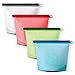Reusable Silicone Food Storage Bags (4 pcs)| Airtight Seal, Leak-proof, Keeps Food Fresh | Versatile Kitchen Utensil | Freeze, Steam, Boil, & Microwave | Preservation Of Fruits, Vegetables, Meats, Etc