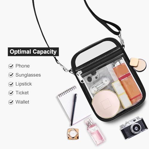 USPECLARE Clear Purse Stadium Transparent Messenger Bag Stadium Approved for Men and Women Clear CrossBody Bag