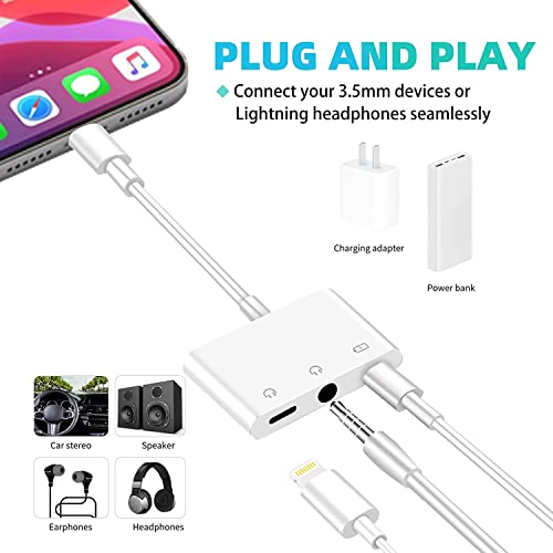 3.5mm Headphone Splitter for iPhone iPad 3 in 1 Earphone Jack Adapter