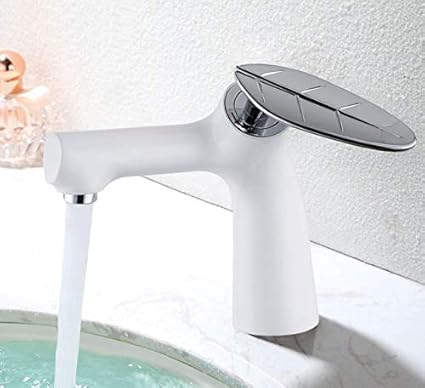 Latóngrifería De Lavabo Grifería De Baño Elegante Agua Caliente Y Fría