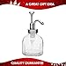 Lotion Dispenser (Brushed Nickel) - 8 oz Clear Glass Jar