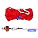 Nylon Twisted Braided Rope, 8mm x 20M(65ft) Utility Rope w/ D-Ring Locking Carabiner, 1000 Lbs Breaking Strength All-Purpose Rope for Moving, Camping, Towing, Outdoor Adventure, Gardening, Boat Docks