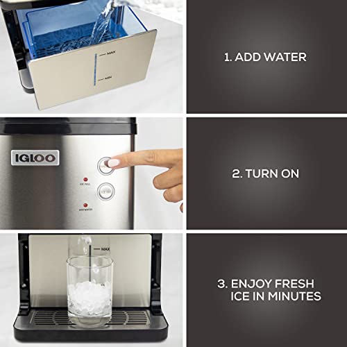 Igloo 40 LB Automatic Dispensing Nugget Ice Maker, Portable, Countertop