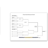 ZieglerWorld 8 Player Erasable Seeded Draw Double Elimination Tournament Bracket Chart 22x34