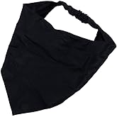 aoukoslt Black Hair Scarf Headband Elastic Hair Bandanas Scarf Headband Boho Triangle Hair Scarf Non Slip Headbands Hair Scarves for Teen Girls Caps, Headbands