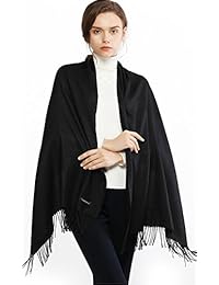 Cashmere Winter Warm Scarf Pashmina Shawl Wrap for Women and Men Black Long Large Soft Scarves