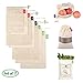 Simply Eco 7 reusable natural cotton produce bags with drawstring. Mesh bags for fruits and veggies, muslin bags with see through window for bulk food storage. Zero waste mesh eco bags