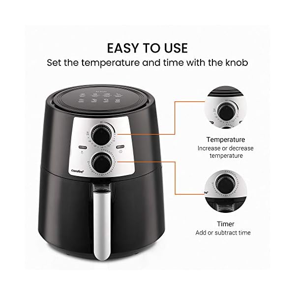 COMFEE-Air-Fryer-with-42L-Detachable-Basket-Healthy-Oil-Free-Cooking-Baking-and-Grilling-with-Rapid-Air-Circulation-Adjustable-Temperature-Control-60-Minute-Timer COMFEE' Air Fryer with 3.5 Litre Frying Basket, Healthy Oil Free Cooking, Baking and Grilling with Rapid Air Circulation…
