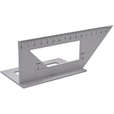 Healifty T Square Ruler Saddle Layout Square Gauge Woodworking Scribing Ruler 3D Angle 45/90 Degree Measuring Template Tool Aluminum Alloy for Carpenter T