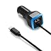 iPhone Car Charger, [Apple MFI Certified] Lighting Car Charger for iPhone X, XR, XS, 8, 8 Plus, 7, 7 Plus 6S / 6S Plus, 6 Plus, SE, 5S, iPad Pro, Air 2, Mini 4 with Extra USB Port primary
